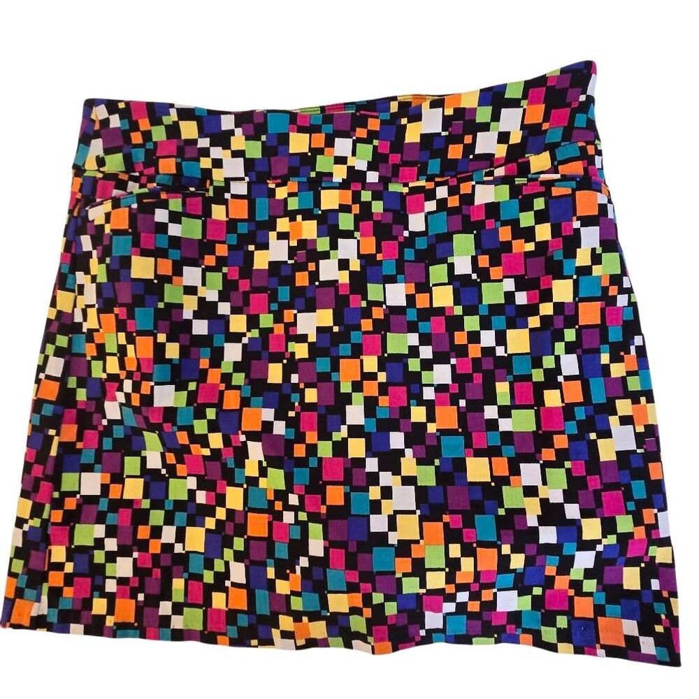 Attyre Womens Multicolor Geometric Print Skort Size 10